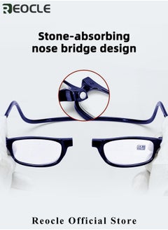 REOCLE Magnetic Reading Glasses Computer Readers with Replaceable Lens & Adjustable Temples Hanging Neck Presbyopic Glasses for Men Women  - Image 2