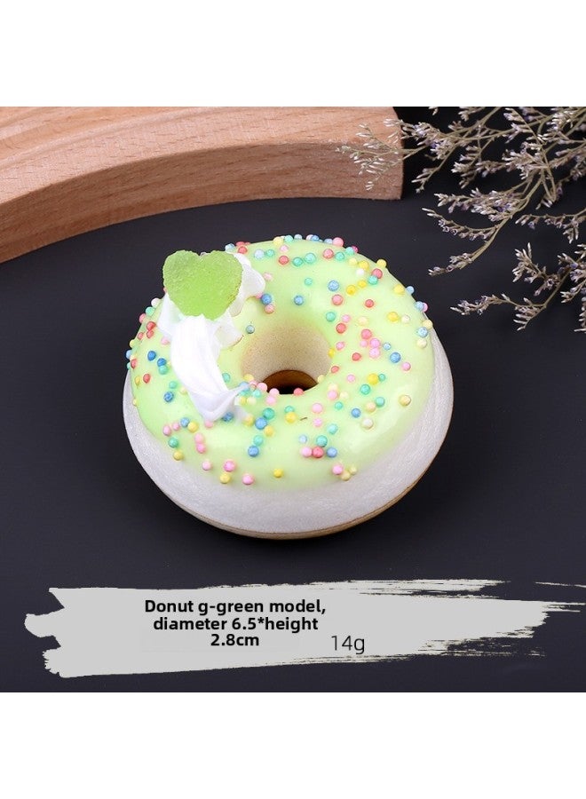 Simulation Donut Model Fruit Soft Bread Dessert Food Window Shooting Props Children's Early Education Toys Wholesale-Color:Simulation Donuts G-green  - Image 1