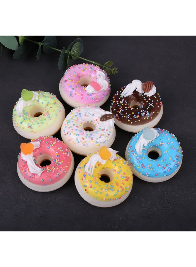 Simulation Donut Model Fruit Soft Bread Dessert Food Window Shooting Props Children's Early Education Toys Wholesale-Color:Simulation Donuts G-green  - Image 2