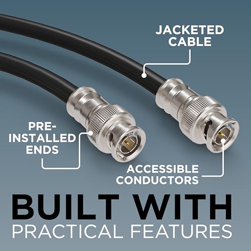 THE CIMPLE CO - SDI Cable 50 FT - RG6 Coaxial Cable with 2 Male BNC Connectors - Indoor/Outdoor Use and Rated for HD-SDI, High-Speed Internet, A/V Equipment - 75-Ohm Coax 50 Feet (15 Meters), Black - Image 4