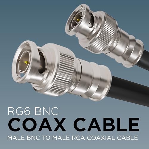 THE CIMPLE CO - SDI Cable 50 FT - RG6 Coaxial Cable with 2 Male BNC Connectors - Indoor/Outdoor Use and Rated for HD-SDI, High-Speed Internet, A/V Equipment - 75-Ohm Coax 50 Feet (15 Meters), Black - Image 2