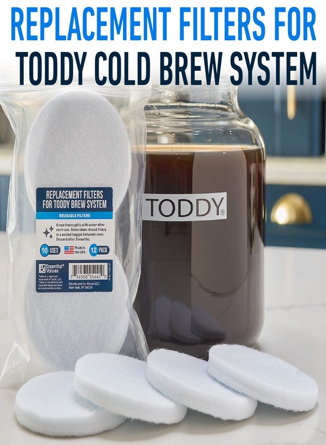 Essential Values 12-Pack Toddy Filter Replacement, Coffee Filters - Reusable Coffee Filters - Replacement Coffee Filter for Toddy Cold Brew System | Round Coffee Filter - Toddy Cold Brew System Filter - Image 2
