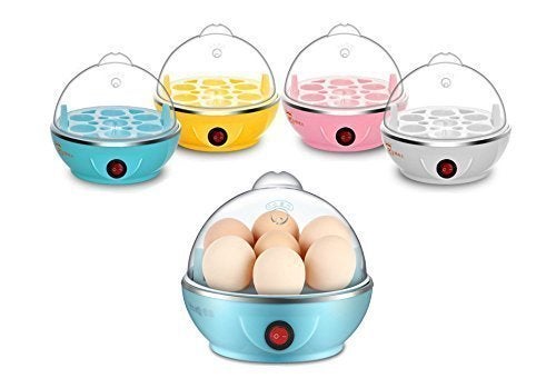 Dweezhet Egg Boiler Single Layer Electric Automatic with 7 Egg Poacher for Boiling Steaming Frying and Cooking with Stainless Steel Heating Plate Multicolor - Image 3