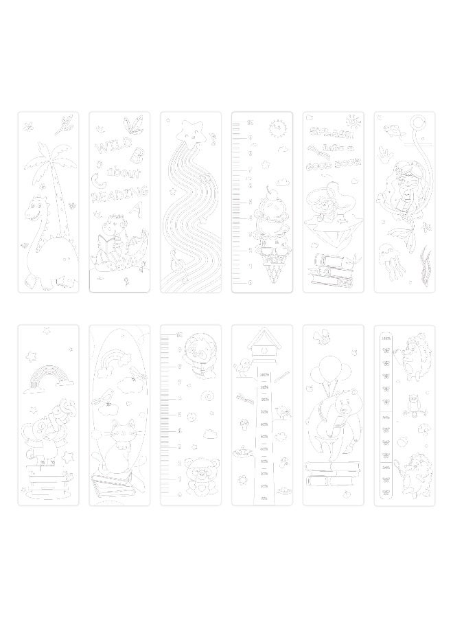 Kids Reading Bookmarks 36 Piece Set, Children'S Reading Bookmark Student Coloring Diy Paper Bookmark Card, Encourage Reading and Creativity, Satin Ribbons, Colorable & Customizable, 15x5cm - Image 3