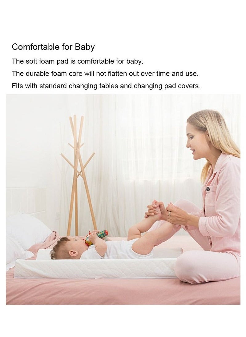 XiuWoo Baby Infant Contoured Changing Pad,White Comfortable & Secure Baby With Security Strap And Two High Curved Sides, Easy To Clean Fits All Standard Changing Tables/Dresser Tops 80x40x10cm  - Image 4