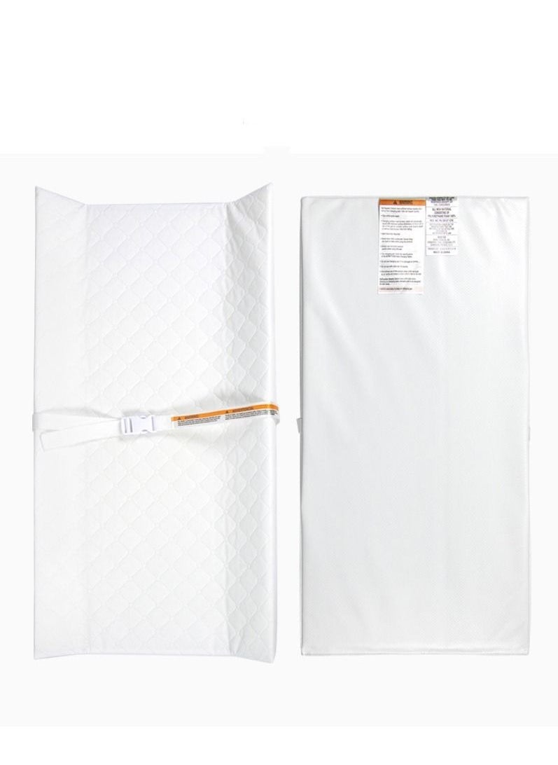 XiuWoo Baby Infant Contoured Changing Pad,White Comfortable & Secure Baby With Security Strap And Two High Curved Sides, Easy To Clean Fits All Standard Changing Tables/Dresser Tops 80x40x10cm  - Image 2