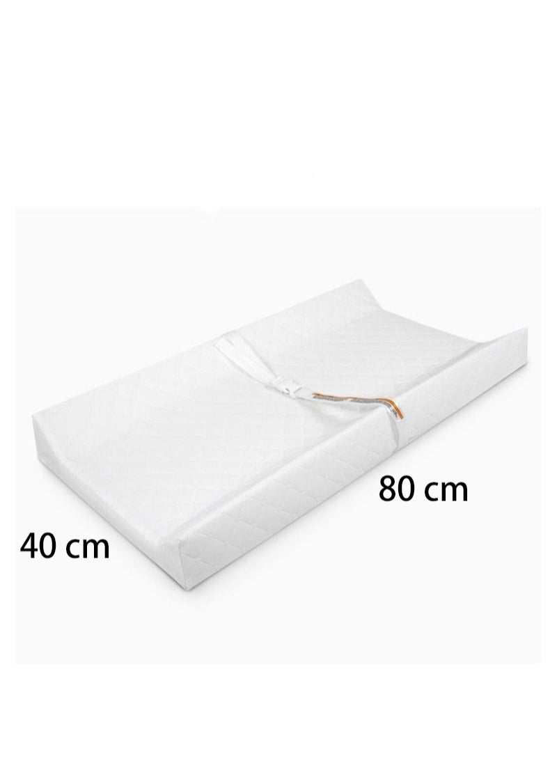 XiuWoo Baby Infant Contoured Changing Pad,White Comfortable & Secure Baby With Security Strap And Two High Curved Sides, Easy To Clean Fits All Standard Changing Tables/Dresser Tops 80x40x10cm  - Image 5