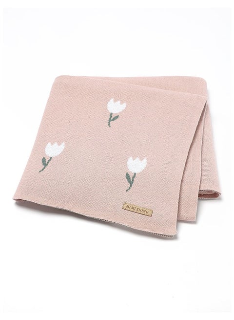 100% Cotton Baby Swaddling Blanket with Flower Pattern 80*100cm Pink