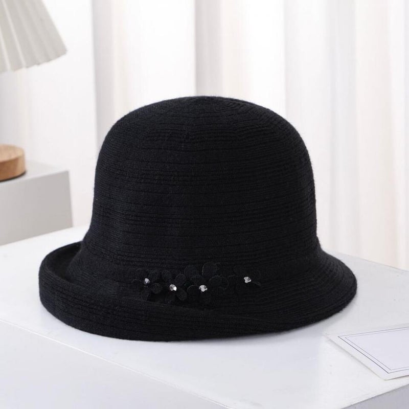 Bucket Hat Mom Autumn Winter Knit Warm Fashion Japanese Commuter Hat - Image 4