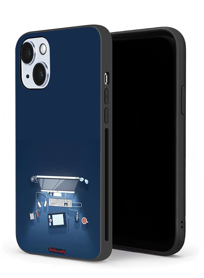 Tolwak Apple iPhone 14 Protective Case Computer Desk Art - Image 1
