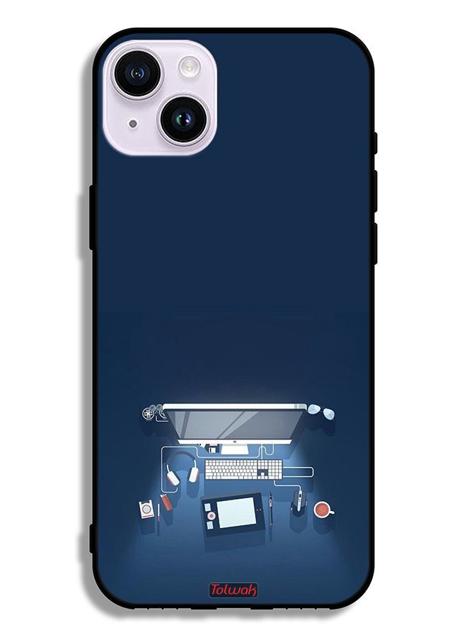 Tolwak Apple iPhone 14 Protective Case Computer Desk Art - Image 2