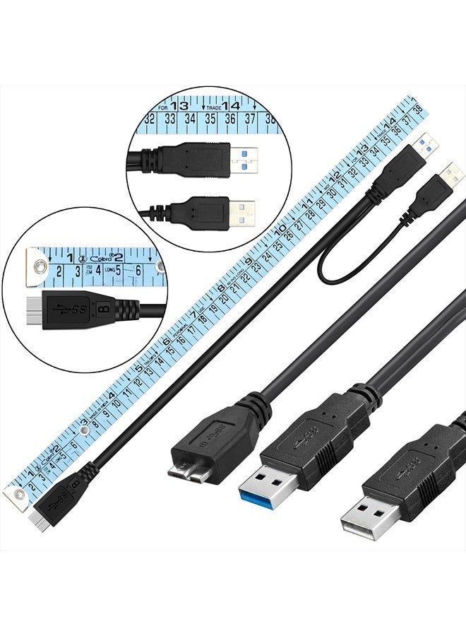 SaiTech IT 1 feet USB 3.0 Dual Power Y Shape 2 X Type a to Micro B high Speed Upto 5 Gbps Data Transfer Cable for External Hard Drives - Image 2