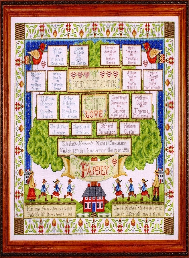 DesignWorks Ink Design Works Crafts Design Works Counted Cross Stitch Kit 16"X20", Family Tree (14 Count)