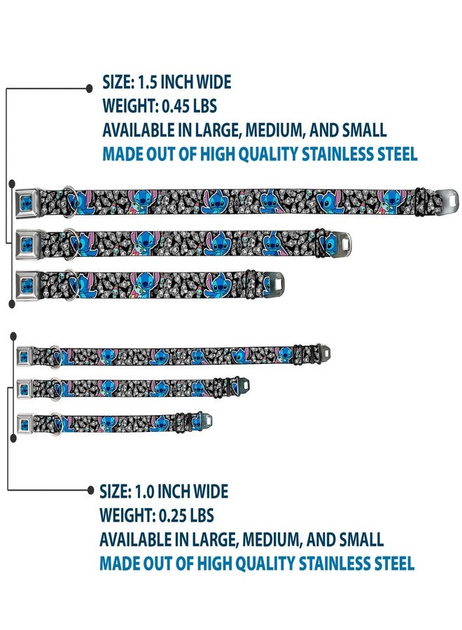 Buckle Down Buckle-Down Seatbelt Buckle Dog Collar - Stitch Poses/Mini Scrump Scattered - 1" Wide - Fits 15-26" Neck - Large - Image 3