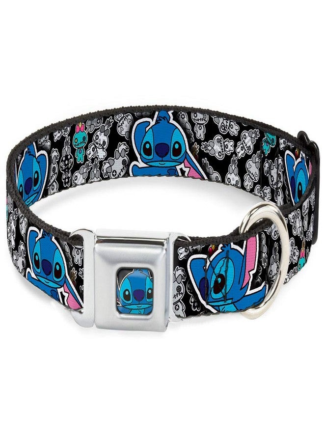 Buckle Down Buckle-Down Seatbelt Buckle Dog Collar - Stitch Poses/Mini Scrump Scattered - 1" Wide - Fits 15-26" Neck - Large - Image 1