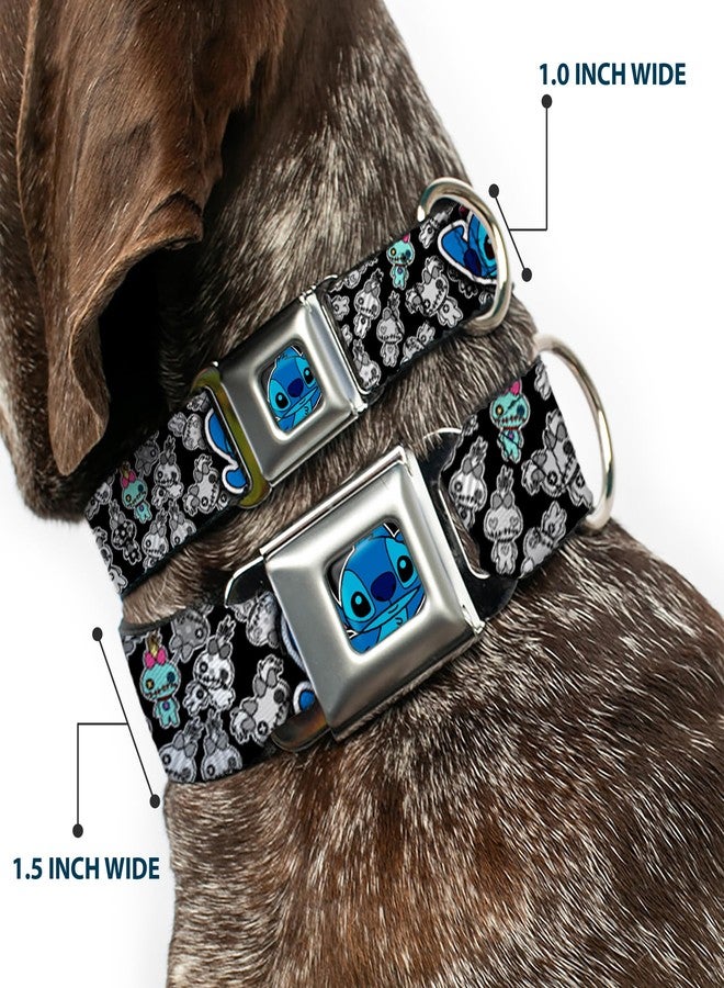 Buckle Down Buckle-Down Seatbelt Buckle Dog Collar - Stitch Poses/Mini Scrump Scattered - 1" Wide - Fits 15-26" Neck - Large - Image 2