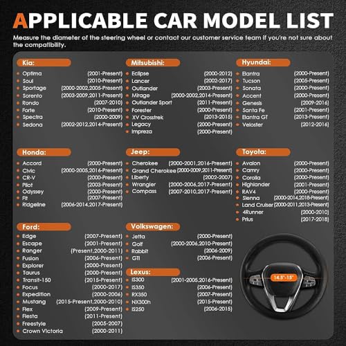 HOTOR Car Steering Wheel Cover - Universal Car Accessory for Diverse Cars, Durable Leather Cover with Anti-Slip Lining, for Steering Wheel with a Diameter of 14.5"-15",Black - Image 3