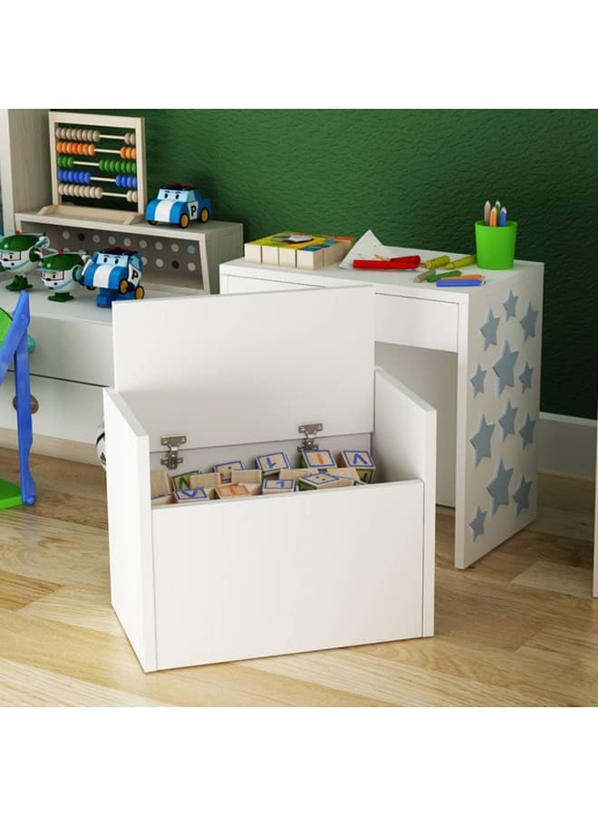 ريترو مكتب بكرسي 50 سم – أبيض×لبني - Image 2