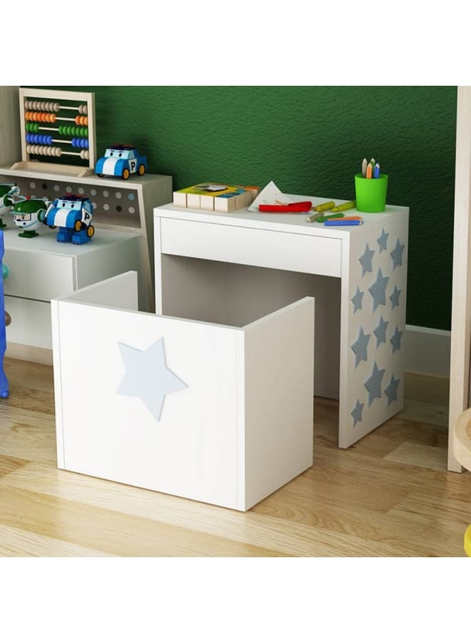 ريترو مكتب بكرسي 50 سم – أبيض×لبني - Image 1