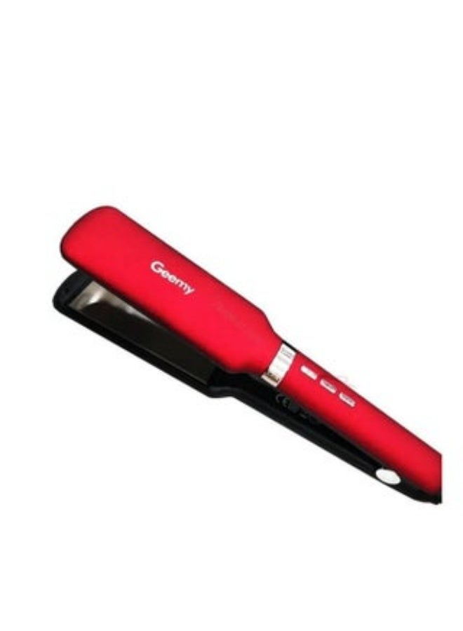 Geemy Professional Hair Straightener GM-2822, Ceramic Coated, Red & Black, Max 450°F - Image 5