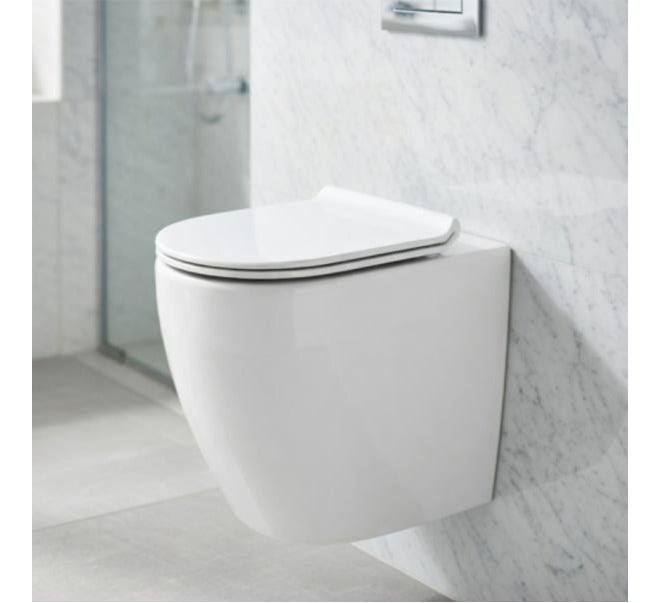 OCEANIC OCE-ZT-1061 Wall Hung WC Rimless Dual Flush Soft Close P-Trap Toilet White - Image 1
