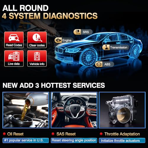 LAUNCH CRP123 V2.0 OBD2 Scanner-2025 New Model Engine/ABS/SRS/Transmission Diagnostic Scan Tool SRS Airbag Code Reader,3 Reset Oil Service/Throttle Relearn/SAS Reset,Lifetime Free Update - Image 2