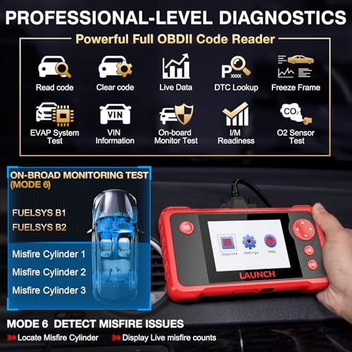 LAUNCH CRP123 V2.0 OBD2 Scanner-2025 New Model Engine/ABS/SRS/Transmission Diagnostic Scan Tool SRS Airbag Code Reader,3 Reset Oil Service/Throttle Relearn/SAS Reset,Lifetime Free Update - Image 4