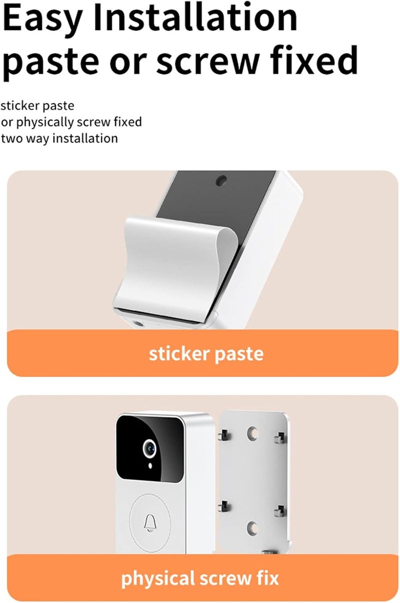 woobles Smart Wireless Remote Video Doorbell, Two-Way Calls,Photo,Recording,APP Control,Intelligent Visual Ring Doorbell Home Intercom HD Night Vision WiFi Rechargeable Security Door Doorbell (White) - Image 5