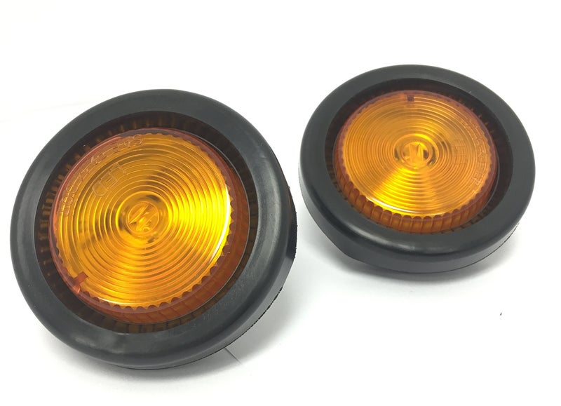MAXXHAUL 80652 2" LED Round Clearance Side Marker Light Amber with Grommet Trailer Truck RV,2 Pack - Image 1