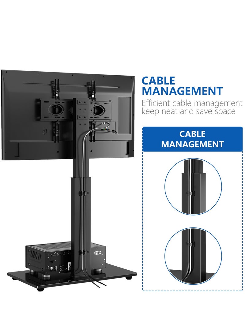 هامود حمود، حامل حامل مؤتمرات تلفزيون عالمي، قاعدة تلفزيون اقتصادية مع أقطاب قابلة للتعديل للتلفزيون مقاس 32 بوصة - 70 بوصة، أسود، قابل للقفل الآمن - Image 2