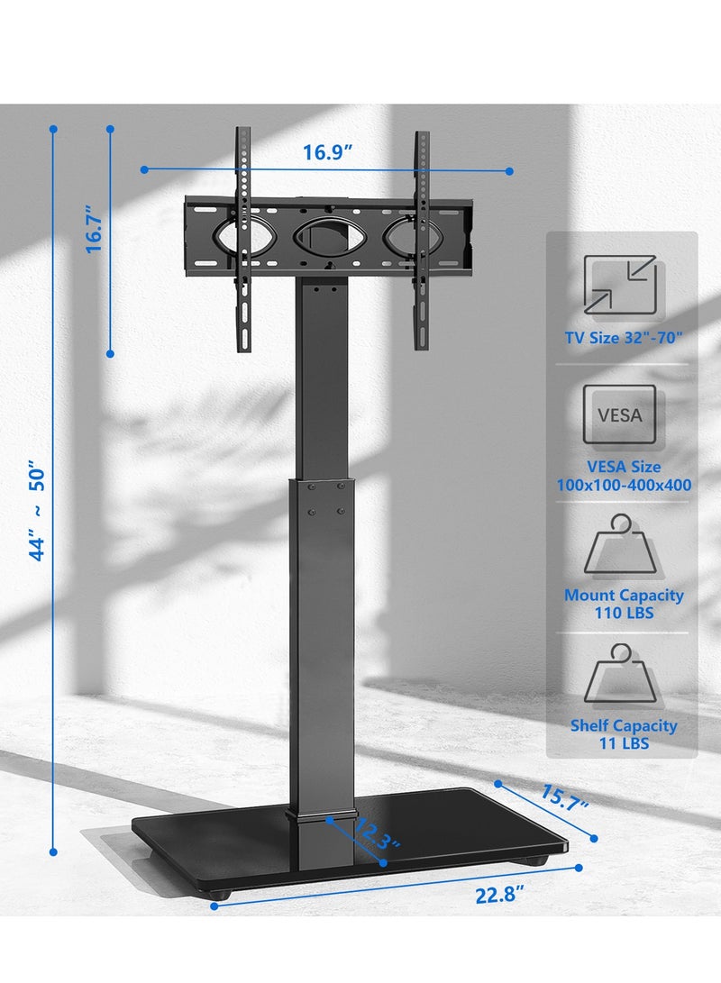 هامود حمود، حامل حامل مؤتمرات تلفزيون عالمي، قاعدة تلفزيون اقتصادية مع أقطاب قابلة للتعديل للتلفزيون مقاس 32 بوصة - 70 بوصة، أسود، قابل للقفل الآمن - Image 5
