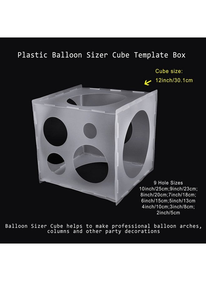 2-10 Inch Collapsible Plastic Balloon Sizer Box Cube, Balloon Size Measurement Tool For Balloon Decorations, Balloon Arches, Balloon Columns