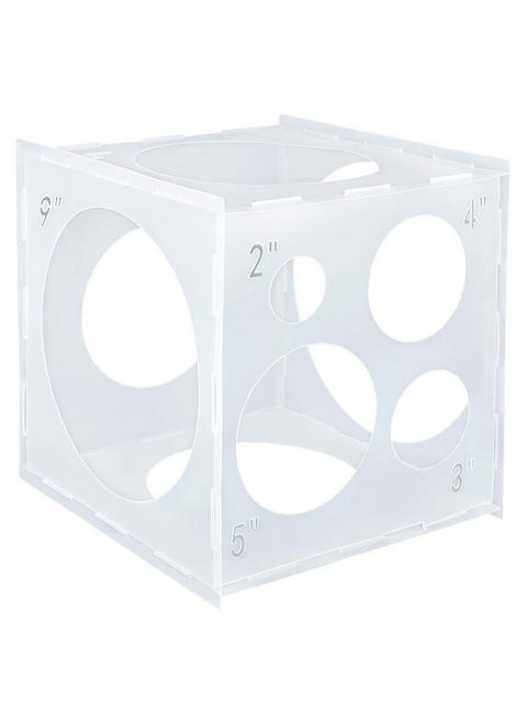2-10 Inch Collapsible Plastic Balloon Sizer Box Cube, Balloon Size Measurement Tool For Balloon Decorations, Balloon Arches, Balloon Columns