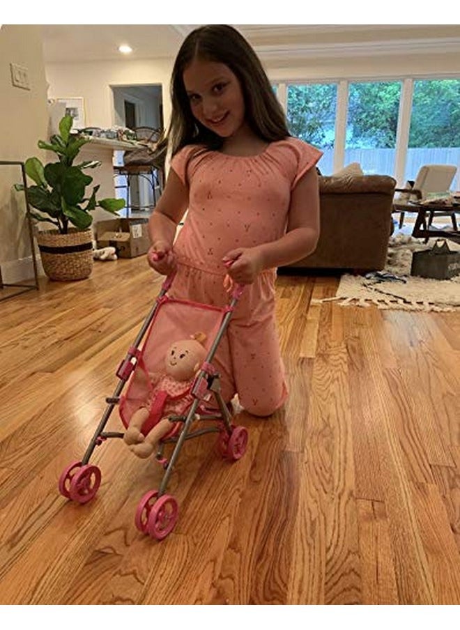 Gi-Go: 14' Baby Doll With Stroller Set, Accessories Include, Bib, Diaper, Sippy Cup, Bottle, Carry Case And More, Realistic Facial Features, For Ages 3 And Up