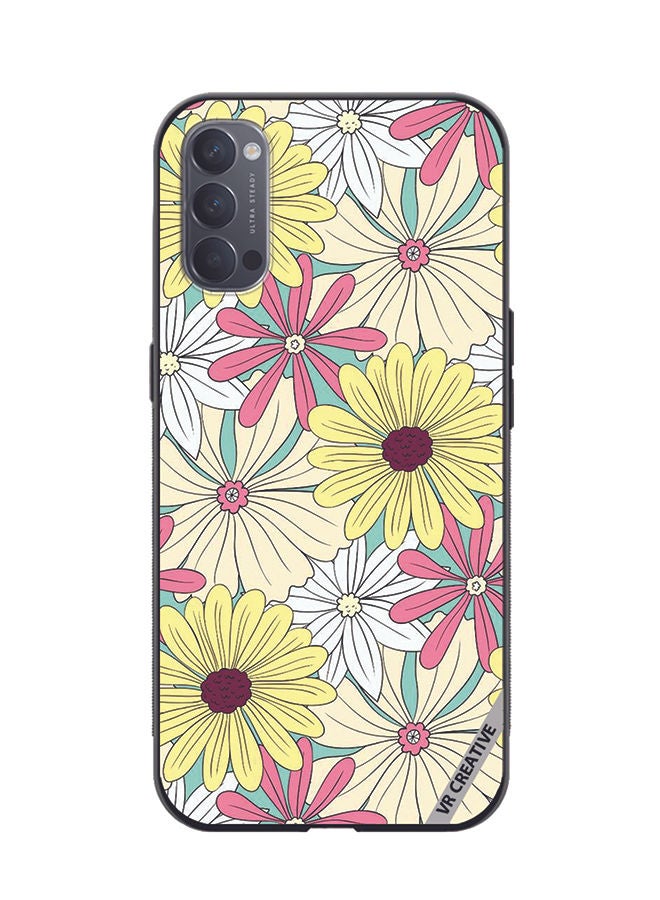 VR CREATIVE Protective Case Cover For Oppo Reno4 Pro 5G Flowers Design Multicolour - Image 1