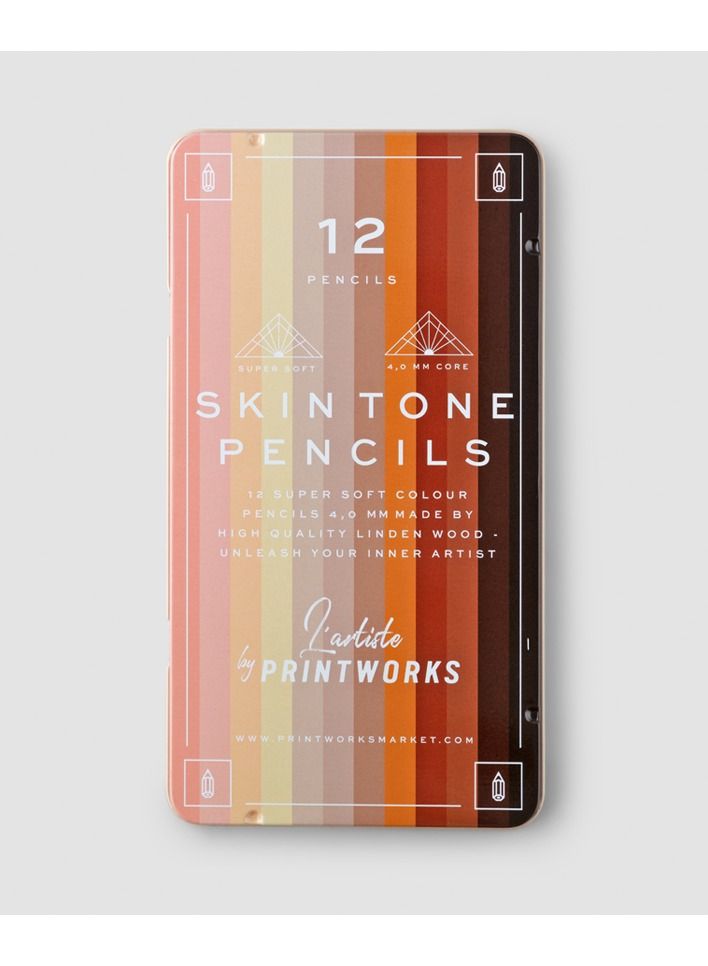 PrintWorks 12 Colour Pencils Skin Tone Theme - Image 1