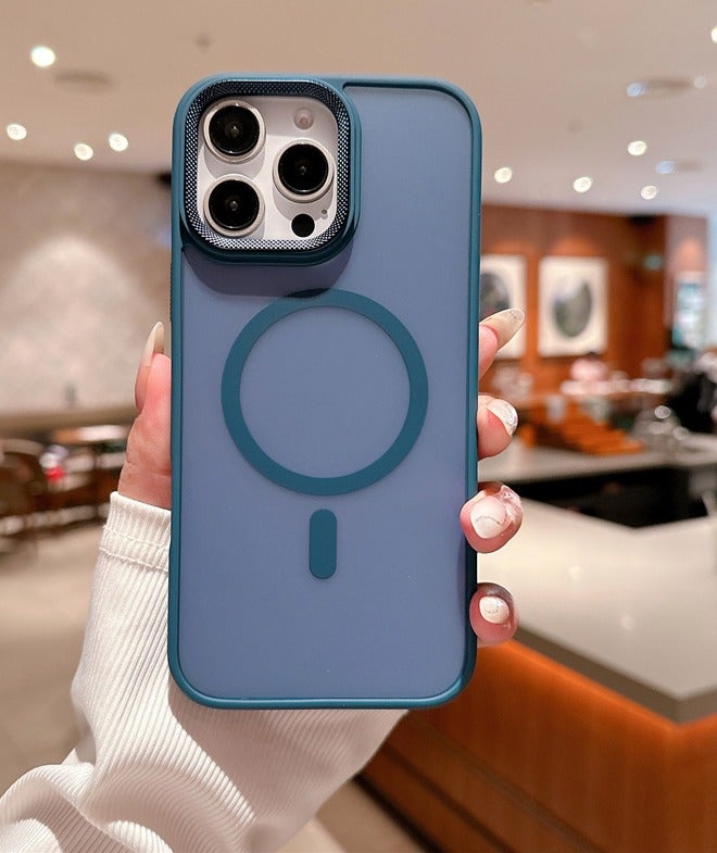 for iPhone 16 Case Compatible with MagSafe,Magnetic Phone Case for iPhone 16,Diamond Texture Matte Anti-Fingerprint Shockproof Luxury INS Style Protective Cover Dark Blue - Image 5
