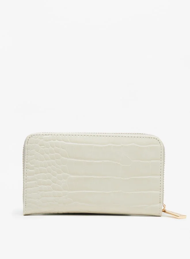 Flora Bella By Shoexpress Textured Zip Around Wallet