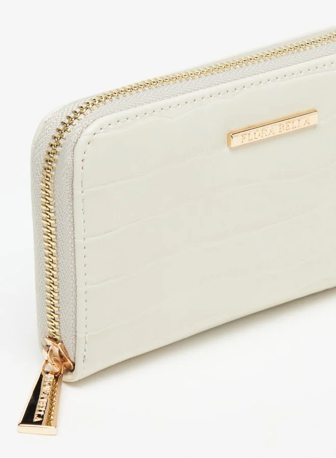 Flora Bella By Shoexpress Textured Zip Around Wallet