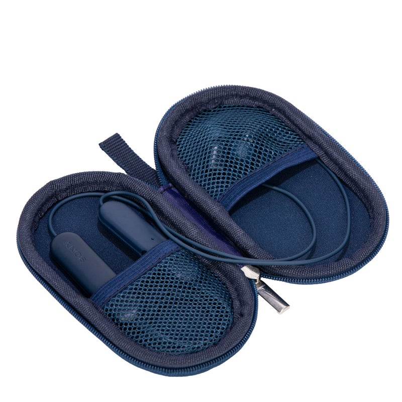Ginsco Mini-Portable Case for Beats Flex Wireless Earbuds with Built-in Microphone Earphones, for Apple EarPods Headphones Wired Ear Buds/Samsung Galaxy Wired Earbuds Hard Case for Earphones(Blue) - Image 1