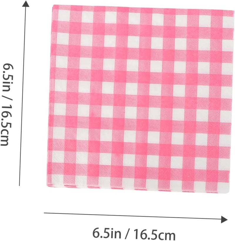 SHERCHPRY 80Pcs Patterned Paper Napkins Checkered Checkered Durable Tissue Napkins for Holiday Parties Home Decor Weddings and Events - Image 2