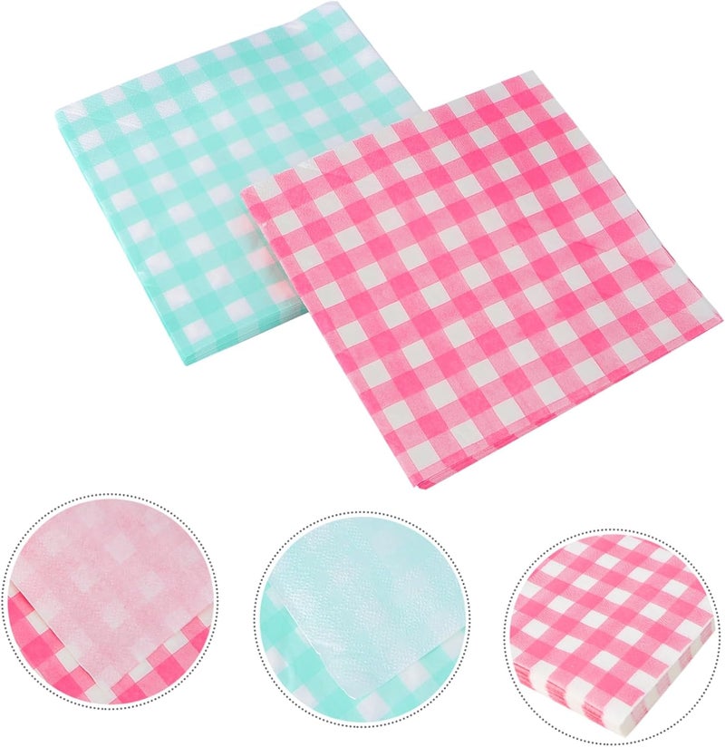SHERCHPRY 80Pcs Patterned Paper Napkins Checkered Checkered Durable Tissue Napkins for Holiday Parties Home Decor Weddings and Events - Image 5