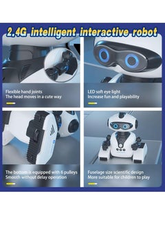 Generic Robot Toys Rechargeable Smart Remote Control Robot with Voice Control Gesture Sensing RC Shining LED Eyes Dancing Singing Recording Repeat  Robot Gifts for Boys and Girls Age 3+  - Image 3