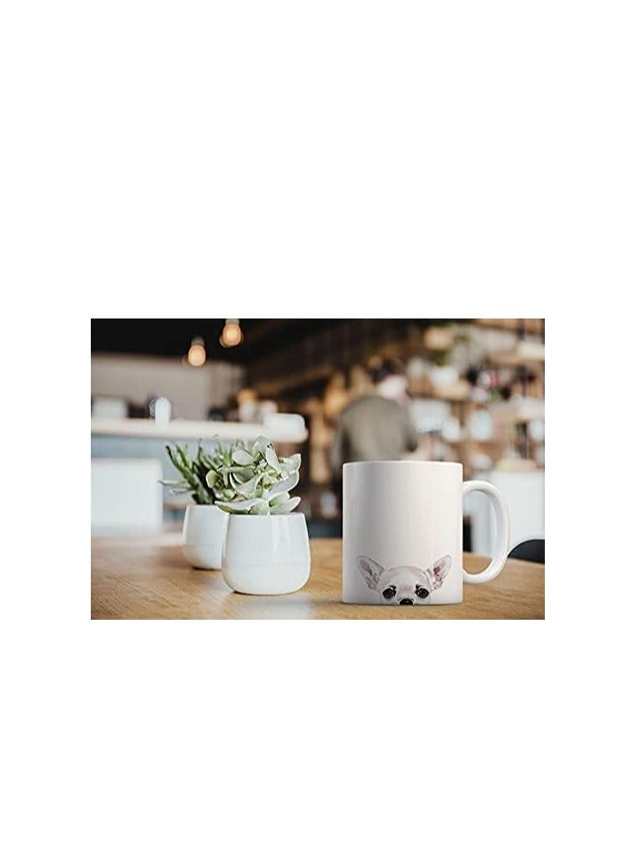 RYN Black White Brown Guinea White Ceramic Coffee Mug Tea Cup, 11 OZ - Image 3