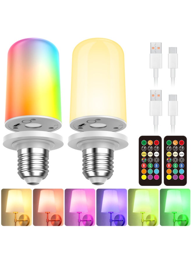 Rechargeable Emergency Remote Control Bulb Large Capacity Long Battery Life CCT RGB 1800 Color Temperature Magnetic Detachable Wall Lamp-Light Color:21-key Remote Control  - Image 1