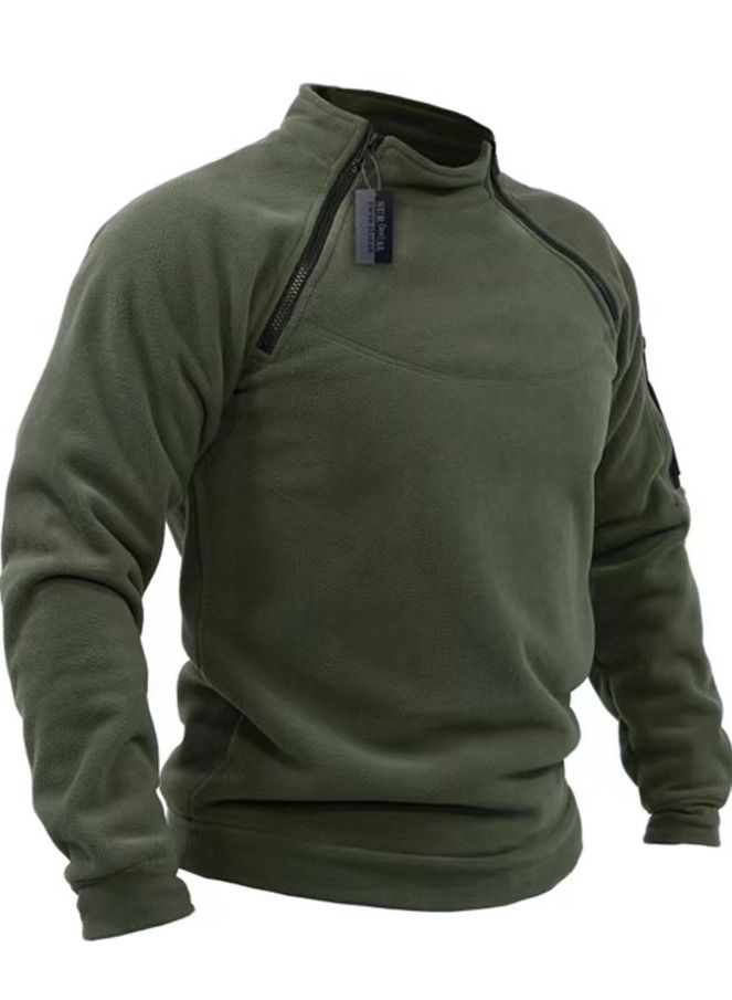 Loquat Tactical Men's Stand-up Collar Spring/Fall Outdoor Warm Breathable Sweatshirt - Image 2
