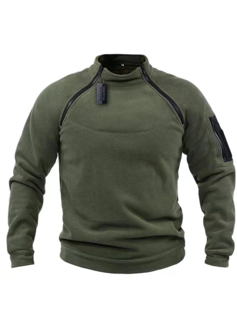 Loquat Tactical Men's Stand-up Collar Spring/Fall Outdoor Warm Breathable Sweatshirt - Image 1