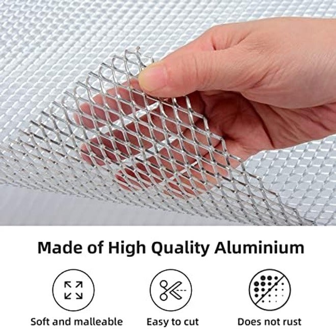 AggAuto 40"x13" Car Grill Mesh - Black Aluminum Alloy Rhombic Hole Bumper Grille Insert, Universal Fit - Image 5
