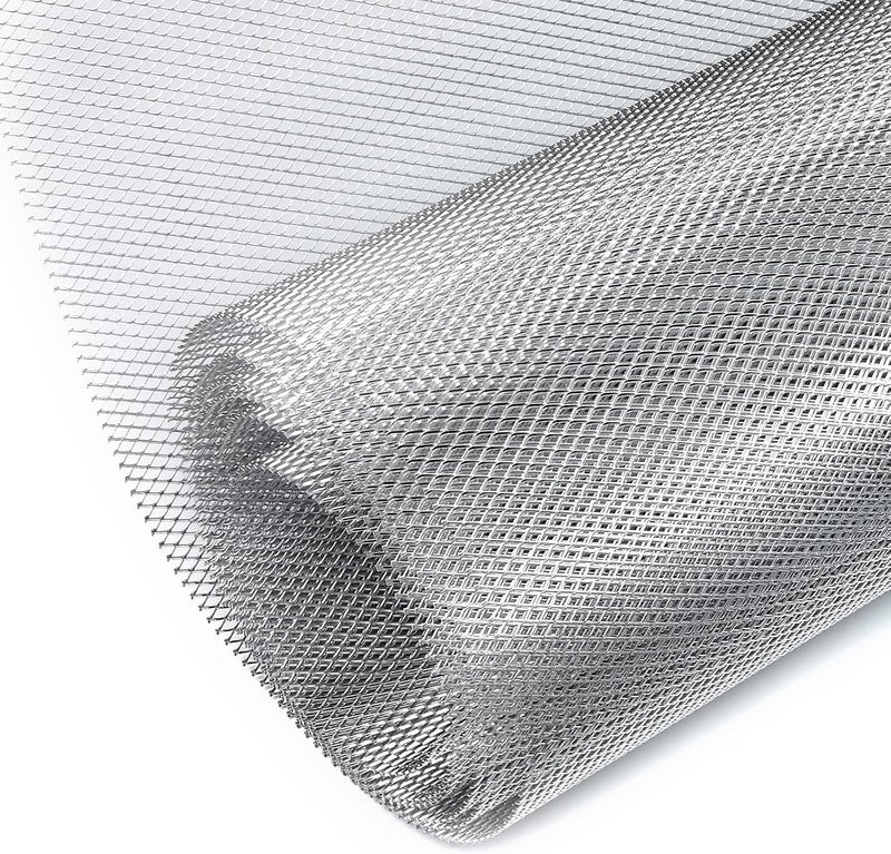AggAuto 40"x13" Car Grill Mesh - Black Aluminum Alloy Rhombic Hole Bumper Grille Insert, Universal Fit - Image 1