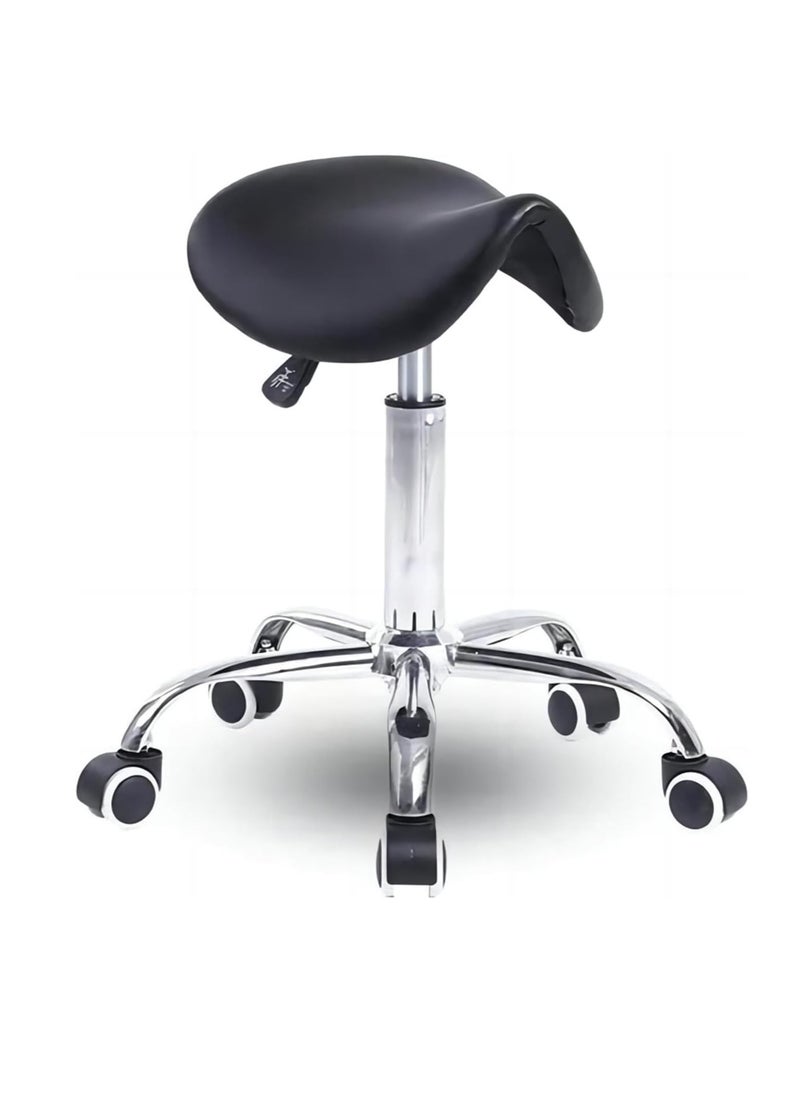 Cool Baby COOLBABY Saddle Chair, Saddle Stool with Wheels, Hydraulic Rolling Swivel Adjustable Stool Chair for Salon Spa Beauty Massage Dental Clinic Home Office  - Image 1